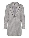 Mantel im Blazer Design ONLY Damen ONLBAKER-Aubree L/S Stripe Coatigan PNT Mantel, Medium Grey Melange, Large (Herstellergröße: 40)