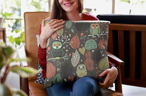 Wazhijia Owl Throw Pillow Cover Couch Pillow Case Square Outdoor Pillow Sofa Bed Lumbar Pillowcase Decorative 18 X 18 Inch #TOP1
