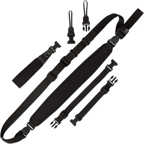 OP/TECH USA Super Classic Combo Optech Camera Strap Kit - Black, Adjustable 25 to 36 inches - Neoprene Camera Strap, DSLR Strap - Convertible Camera Straps for Photographers by OP/TECH USA - Used condition - CA$38.84