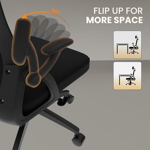 Image of Spark Ergonomic High Back Office Chair with 3D Adjustable Armrest, Adjustable Headrest, Lumbar Support, Revolving Mesh Chair - Home & Office | 3 Years Warranty (Black)