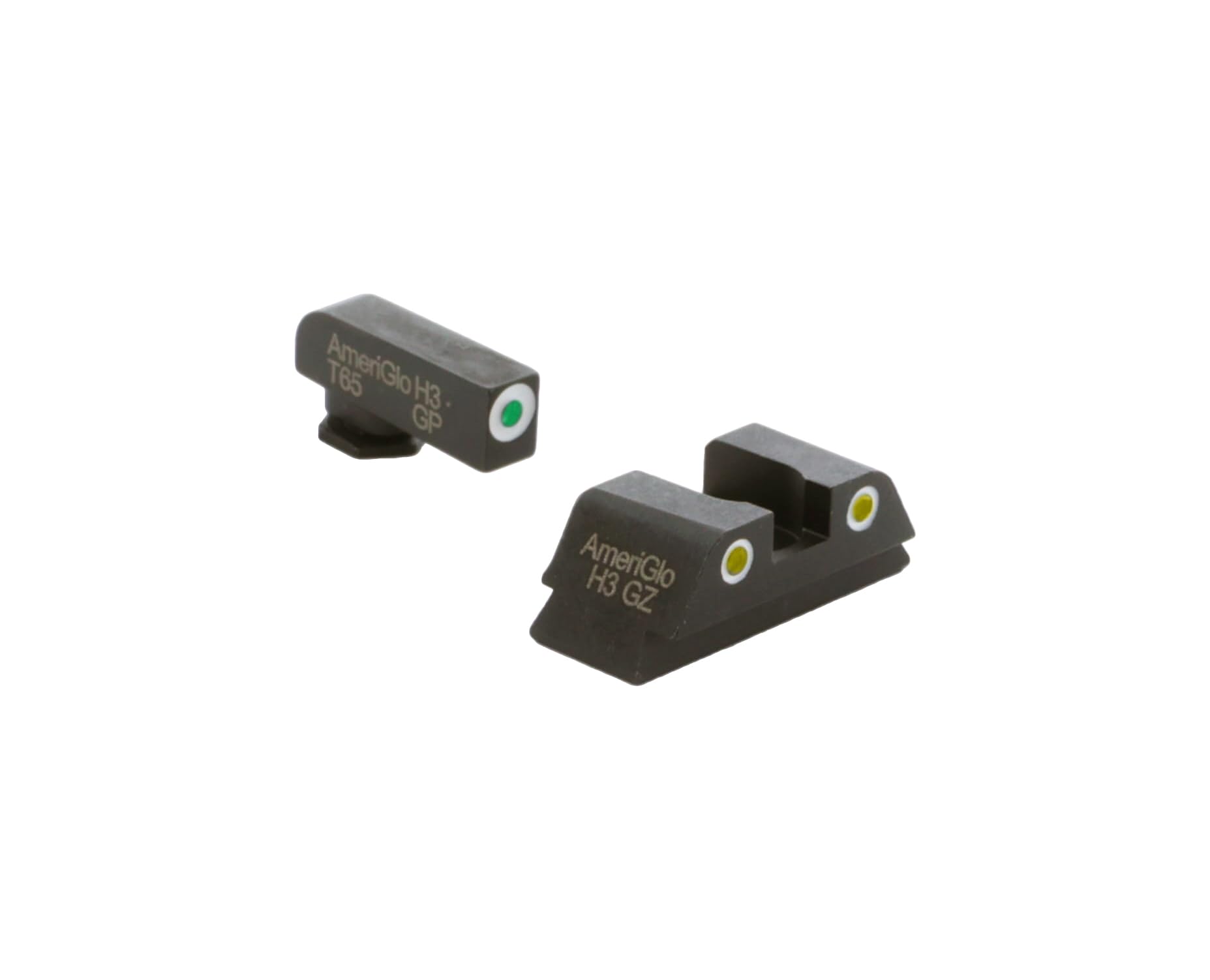 Classic Green Tritium Front/2-Dot Rear White Outlines Sight Set Compatible With Glock 42,43,43X,48