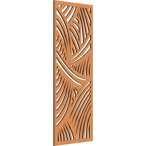 Image of 19 3 /8 inchW x 49 3 /8 inchH x 3 /8 inchT Chester Decorative Fretwork Wood Wall Panels, Cherry