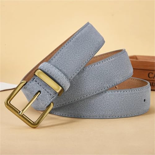 Luxury Suede Cowhide Leather Belt For Women, Vintage Style With Gold Buckle, 3.5cm Wide Waistband For Dresses & Jeans4