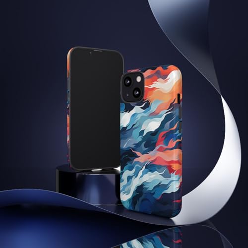 Coque rigide iPhone 13 vagues fluides - Protection brillante multicolore - 2