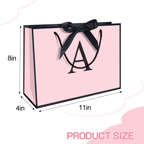 Sac-cadeau initiales QLSKO avec ruban | Sac en papier horizontal