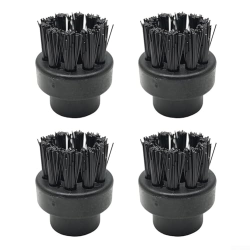 Set di 4 ugelli rotondi in filo di acciaio inossidabile per pulitore a vapore Dupray, efficace pulizia ad alta temperatura per angoli di cucina e bagno, giunti, fessure e scarichi (spazzola nera)