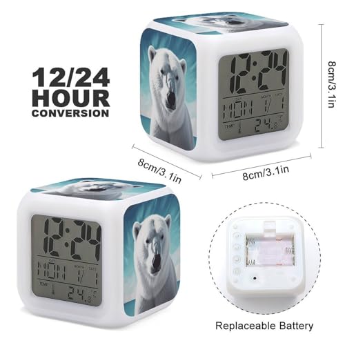 Reloj despertador para oficina y dormitorio con pantalla digital LED 3