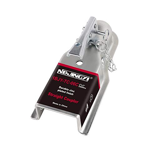 2" Straight Trailer Coupler (Ball 2", Channel 3" 3500Lbs With Chain) #TOP3