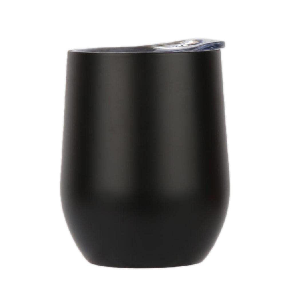 Losa Insulated Stainless Steel Wine Double Wall Vacuum Cup 12OZ Black-image-8