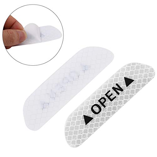 Image of Car Reflective Stickers Night Visibility Warning Reflective Door Open Sign Tape Universal Adhesive for Auto 9.5 x 2.5cm (White) 4 pcs for Toyota Etios Liva New