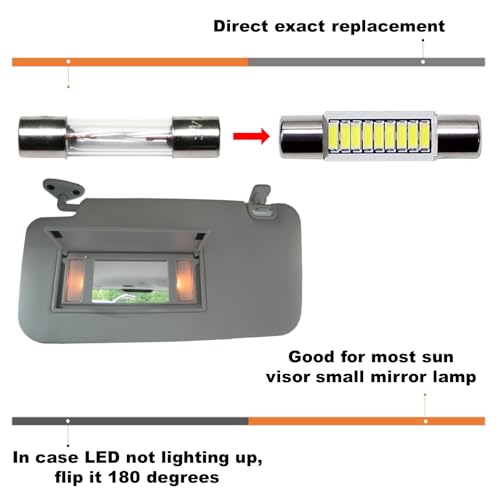 image for iJDMTOY 4pcs Extremely Bright 9-SMD 29mm 6614 Replacement Bulbs Compat