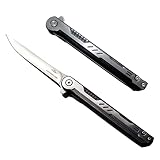 COHOMELARS Slim Folding Flipper Knife, Stainless Steel 3.8'' Blade, EDC Camping Pocket Knife with Sh