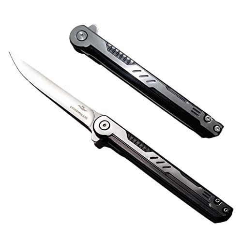 Cohomelars Slim Folding Flipper Knife, Stainless Steel 3.8'' Blade, Edc Camping Pocket Knife With Sheath #TOP10