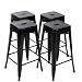FDW Bar Stools Set of 4 Counter Stool Metal Bar Stools 30 Inches Height Industrial Bar Chairs Patio Stool Stackable Modern Backless Indoor Outdoor Metal Bar Stool Kitchen Stools Chairs,Black
