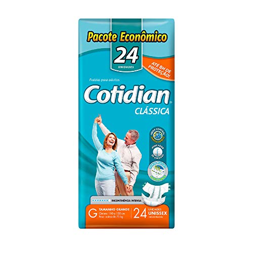 Fralda Geriátrica Adulto Cotidian Clássica G Com 24 Fraldas