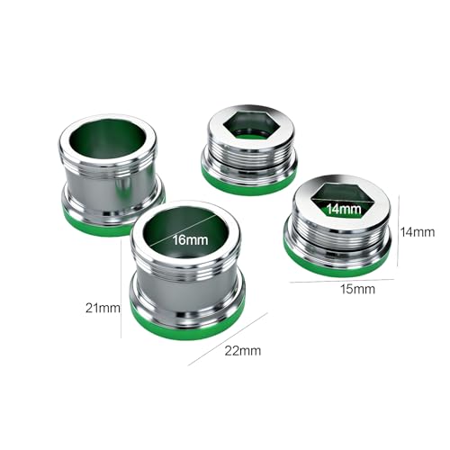 4 Stück Wasserhahn Adapter M24 auf M22-2 Reguläre und 2 Erweiterte, Doppelgewinde Gewindeadapter aus Messing, Wasserhahn Adapter für Küche Luftsprudler Wasserfilter Schläuchen, mit 4 Gummidichtung