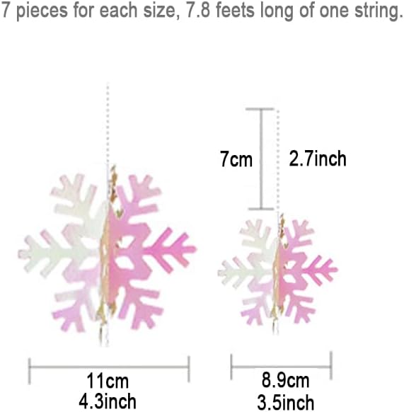 Miniatura 2 de 24 piezas de decoraciones de copo de nieve colgantes en oro 3D, adornos de copo de nieve colgantes dorados de Navidad, guirnalda de copos de nieve