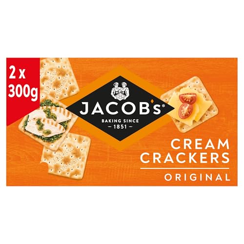JACOBS Original Cream Crackers Twin Pack 2 x 300 g (Pack of 1)