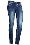  Herrlicher Touch Slim Stretchjeans Hose Denim Damen Stretch Röhrenjeans, Farbe:dunkelblau, Hosengrößen:W26, Hosenlänge:L30