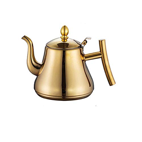 Edelstahl Teekessel Blume Teekanne Kaffeemaschine mit Sieb, Geeignet für Herd, Restaurant Büro Teekanne