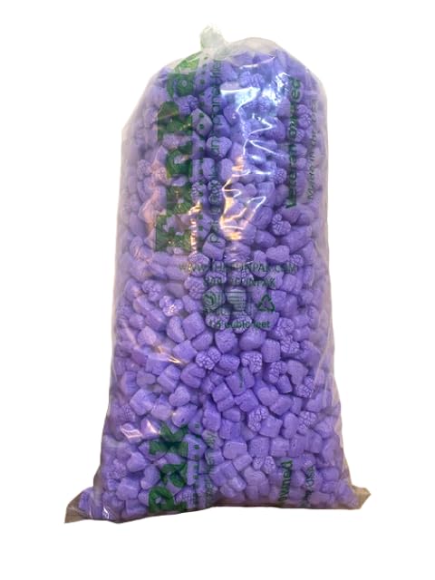 FunPak Plant Based Biodegradable Packing Peanuts 1.5 cu ft Bag Compostable (Purple Hearts)