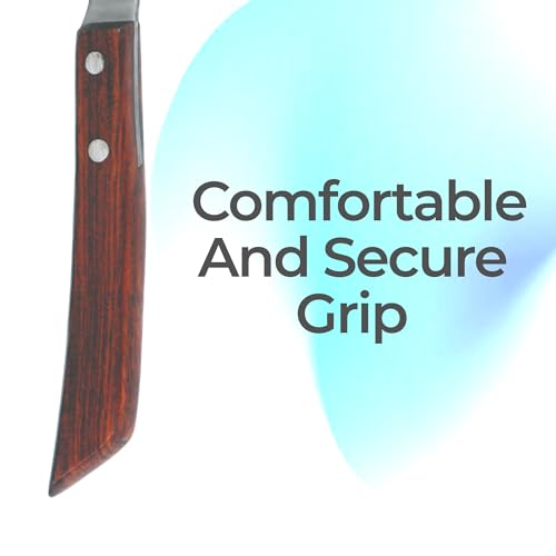 Image of 7 Inch Swiss Hoof Knife Double Edged - Stainless Steel Curved Blade Farrier Tool with Round Wooden Grip, Multipurpose Hoof Trimming Knife for Livestock.