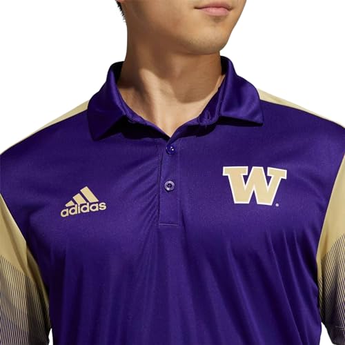 Adidas Washington Huskies NCAA Men's Polo Golf Shirt, Purple3