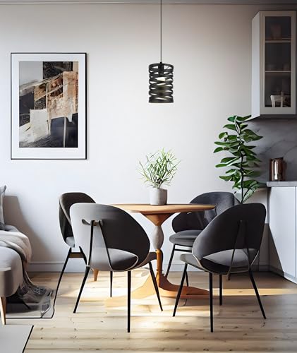 Lámpara colgante Cremella de acero negro estilo industrial E27 5