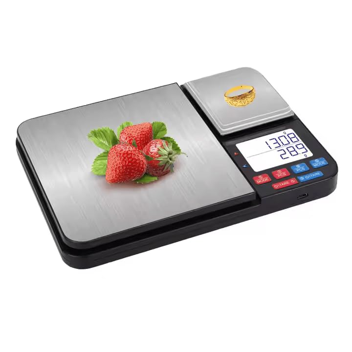 Balance de cuisine numérique de 10 kg, poids en grammes et onces pour la cuisson, la cuisson, le café, les colis postaux, écran LCD, facile à nettoyer en acier