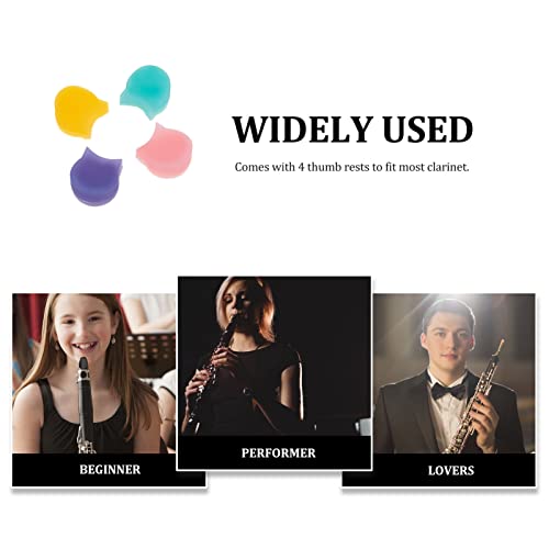 Holibanna 4Pcs Silicone Clarinete Oboé Descanso de Polegar Acessórios para Instrumentos de Cobertura
