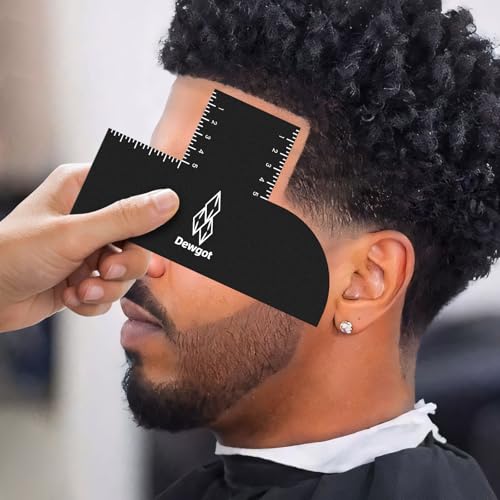 Enhancement Card for Barbers with Measurement Indicators, Reusable Barber Hairline Shaping Tool and Color Spray Edge Line Up Tool (Black)