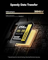 Lexar Professional 2000x SD Karte 256GB, SDXC UHS-II Speicherkarte ohne Lesegerät, Bis Zu 300MB/s Lesen, Class 10, U3, V90 SD Speicherkarte für DSLR, Videokameras in Kinoqualität (LSD2000256G-BNNNG) – Ansicht 3