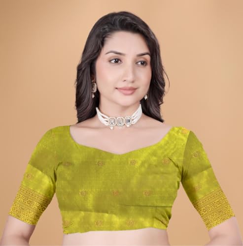 Image of Traditional Banarasi Silk 5.50 Meter Saree With 0.8 Meter Unstitched Blouse Piece For Wedding, Family Function, Festival And Special Occasion