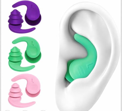 #Commissioniguadagnate<br>Tappi Orecchie Piscina in Silicone Morbido Riutilizzabili Tappi Impermeabili per Nuoto Mare Doccia Protezione Acqua Orecchie per Adulti e Bambini Ear Plugs Ergonomici con Custodia