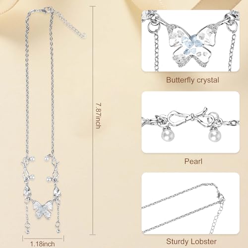 Butterfly Necklaces for Women, Birthstone Pendant Necklace, Crystal Butterfly, Perfect for Daily Wear, Office and Party Gifts3