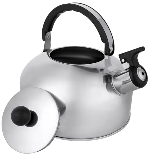 2 Litre Stainless Steel Whistling Stove Top Kettle, Large Camping Kettle With Handle Lightweight & Durable - 2