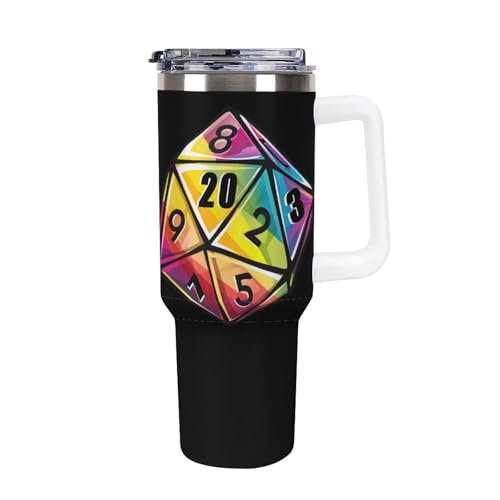 Taza de viaje de 40 oz Rainbow D20 para coche; despídete del café frío en tus trayectos diarios.