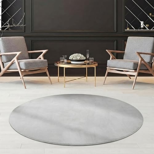 Jimri Tapis de Salon uni - Tapis uni pour Chambre d'enfant, Chambre à Coucher, Bureau, Couloir et Cuisine - Tapis à Poils Courts Argenté - Taille : 120 x...