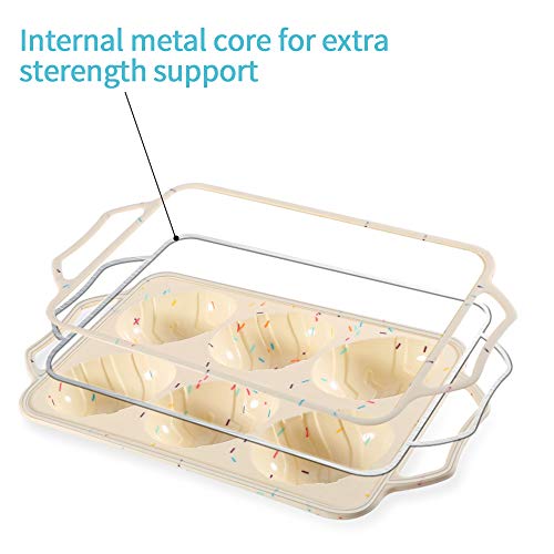 Silicone Molds for Baking Easter Egg Shape Silicone Treat Mold Trays Non-Stick Cupcake Pan for Chocolate Candy Baking Muffin Cupcake Jello Soap Candies Ice Cube Trays(Easter Egg Shape) - Thumbnail 2