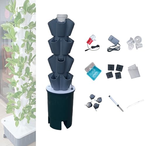GCZQYAM Kit de Sistema de Cultivo hidropónico en Torre, Sistema de Cultivo hidropónico para Exteriores e Interiores de Hierbas y hortalizas para Amantes de la jardinería