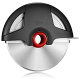 UHIYEE Pizza Cutter Wheel, 4.3" Large Pizza Slicer Wheel with Safety Blade Cover, Super Sharp Stainless Steel Pizza Wheel Slices Effortlessly, Easy Cleaning Pizza Cutters Dishwasher Safe, Gray