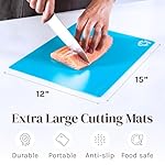 Cooler Kitchen Extra Thick Flexible Plastic Cutting Board Mats with Food Icons & EZ-Grip Waffle Back, (Set of 6) Dishwasher Safe - Image 5