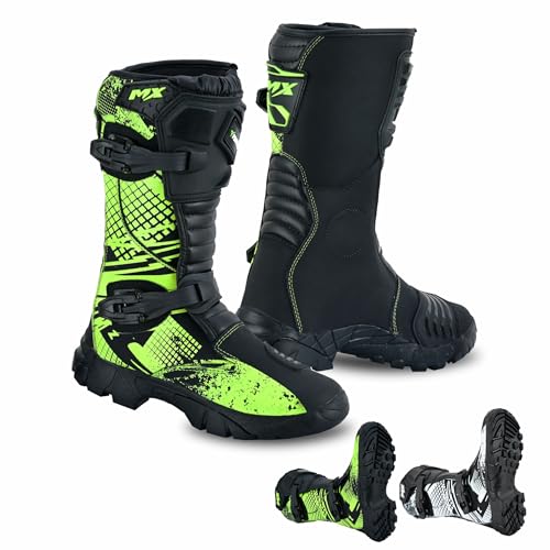 PROFIRST Kids Motorcycle Boots Waterproof Dirt Bike Green
