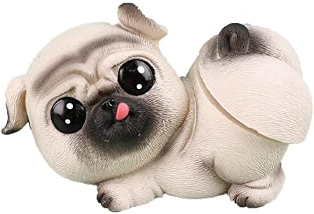 iSpchen Car Dash Decoration, Shaking Hip Toy Bobblehead Dolls Shaking Head Dog Ornament Resin Bobbing-Head Dog for Car Dash Board Decor Cute Car Dashboard Bobble Head Dog Decoration Pug