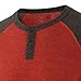 Mens Henley Long Sleeve Raglan T-Shirt Fashion Button Cotton Fall Shirt Casual Lightweight Crew Neck Shirts (Small,Red)