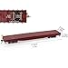 C8741 2pcs HO Scale 1:87 52' Flat Car Flatbed Transporter 52ft Model Train Container Carriage Freight Car (Claret)