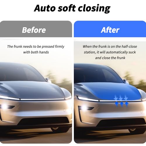 Image of Power Frunk Kit Compatible with Tesla Model Y Juniper 2025 2026, Auto Close System with Electric Suction Soft Closing Mechanism, Upgraded Automatic Frunk Closer for Tesla Model Y Accessories
