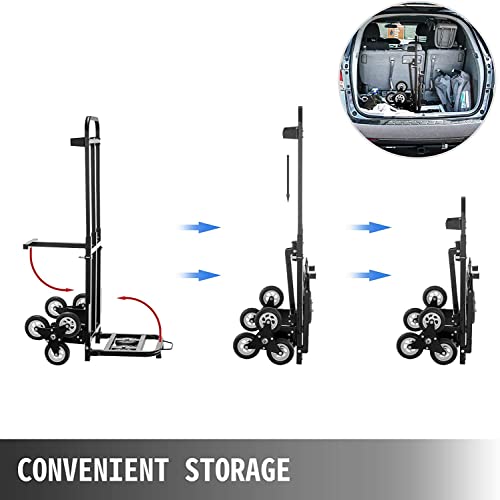 Vevor Stair Climbing Cart 460Lbs Capacity, Stair Climber Hand Truck With Adjustable Handle, Portable Folding Trolley With 8 Wheels, All Terrain Heavy Duty Dolly Cart For Stairs #TOP5