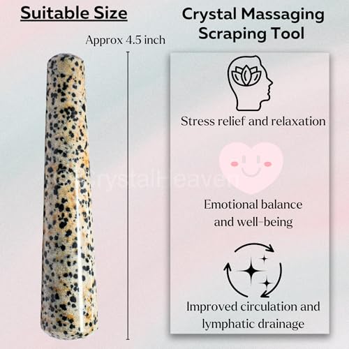 Image of Dalmatian Jasper Crystal Wand - Smooth Crystal Wand for Energy Healing, Chakra Balancing, Meditation and Home Decor - Crystals and Healing Stones for Gift