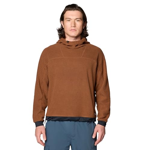 Mountain Hardwear Men's Summit Grid Big Grid Hoody, Cocoa Brown, Large